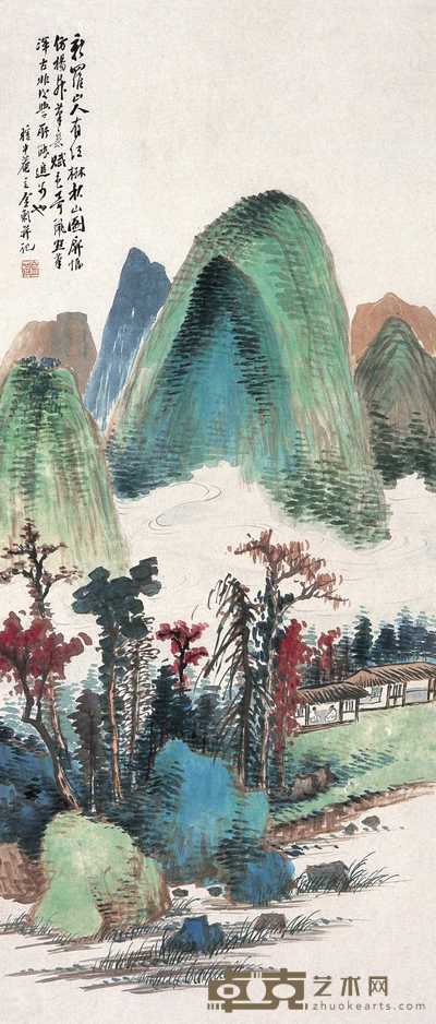 金心兰 山水 立轴 94.5×40.5cm